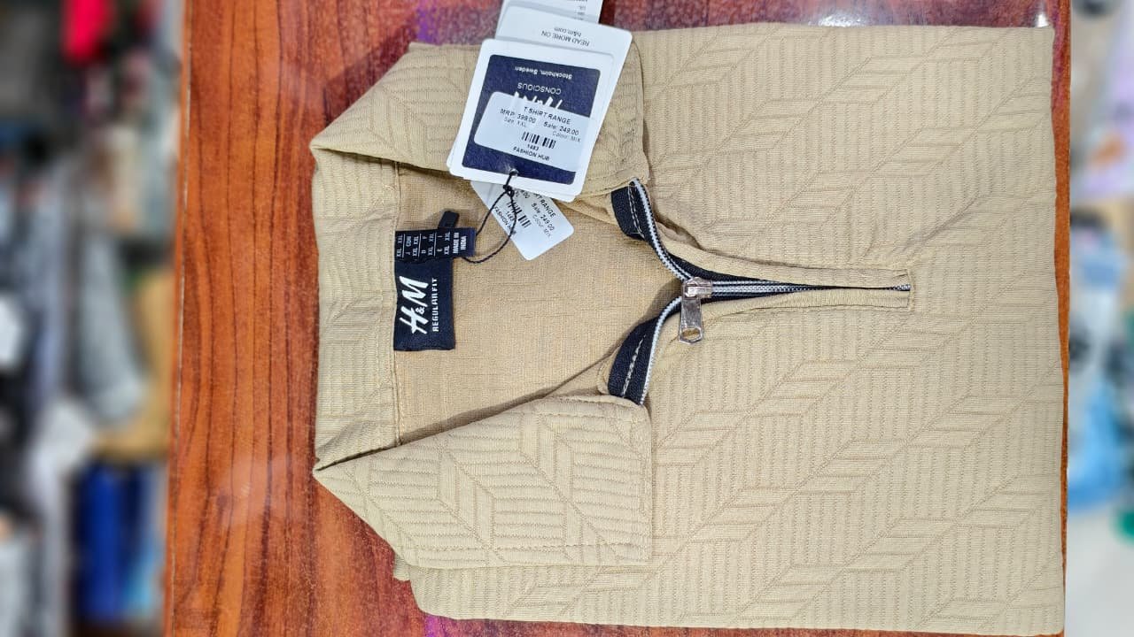H&M Men's Premium Half Zip T-Shirt | Buy 1 Get 1 Free | ₹499 - Image 3