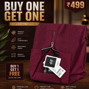 H&M Men’s Premium Half Zip T-Shirt | Buy 1 Get 1 Free | ₹499