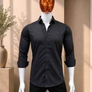 MENS BLACK COLOR SLIM FIT SHIRT