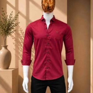 MENS RED COLOR SLIM FIT SHIRT
