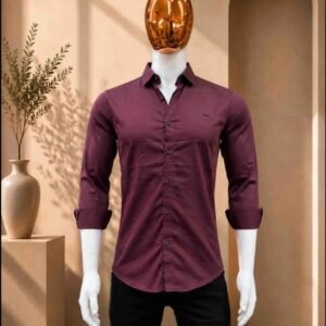 MENS MAROON COLOR SLIM FIT SHIRT