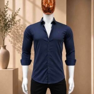 MENS NAVY BLUE COLOR SLIM FIT SHIRT