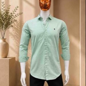 MENS MINT GREEN COLOR SLIM FIT SHIRT