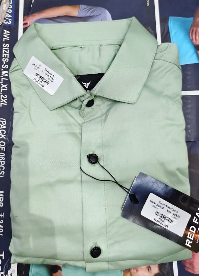 MENS MINT GREEN COLOR SLIM FIT SHIRT - Image 3