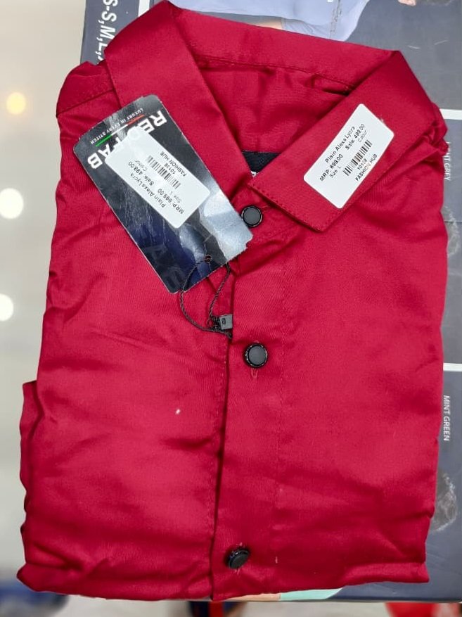 MENS RED COLOR SLIM FIT SHIRT - Image 3