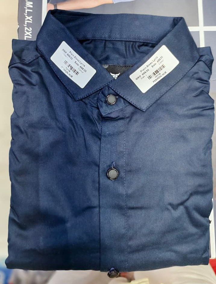 MENS NAVY BLUE COLOR SLIM FIT SHIRT - Image 3