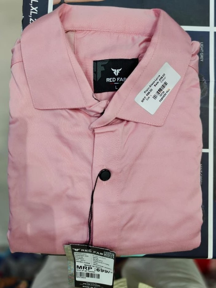 MENS BABY PINK COLOR SLIM FIT SHIRT - Image 2